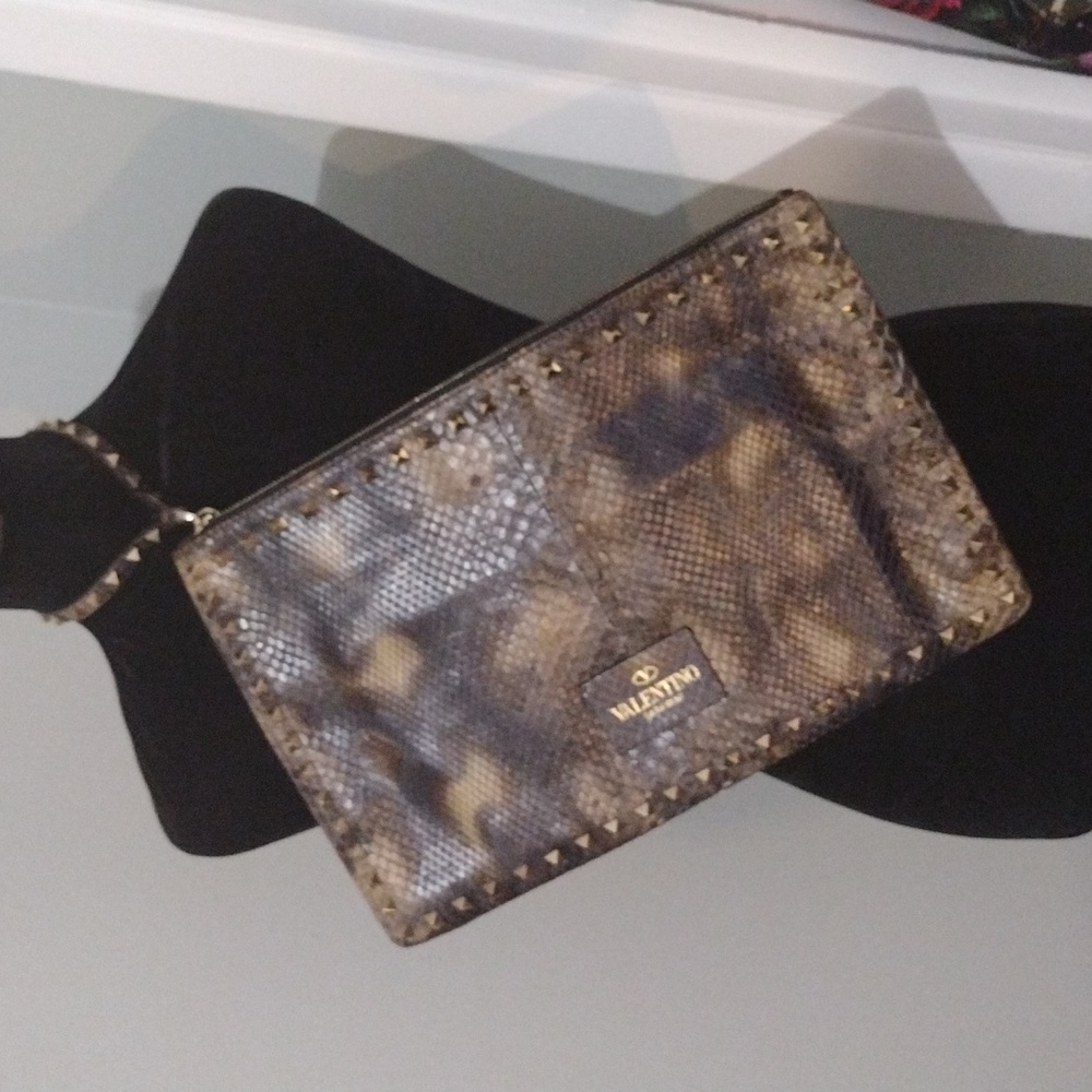 Valentino Garavani Genuine Reptile Skin Clutch